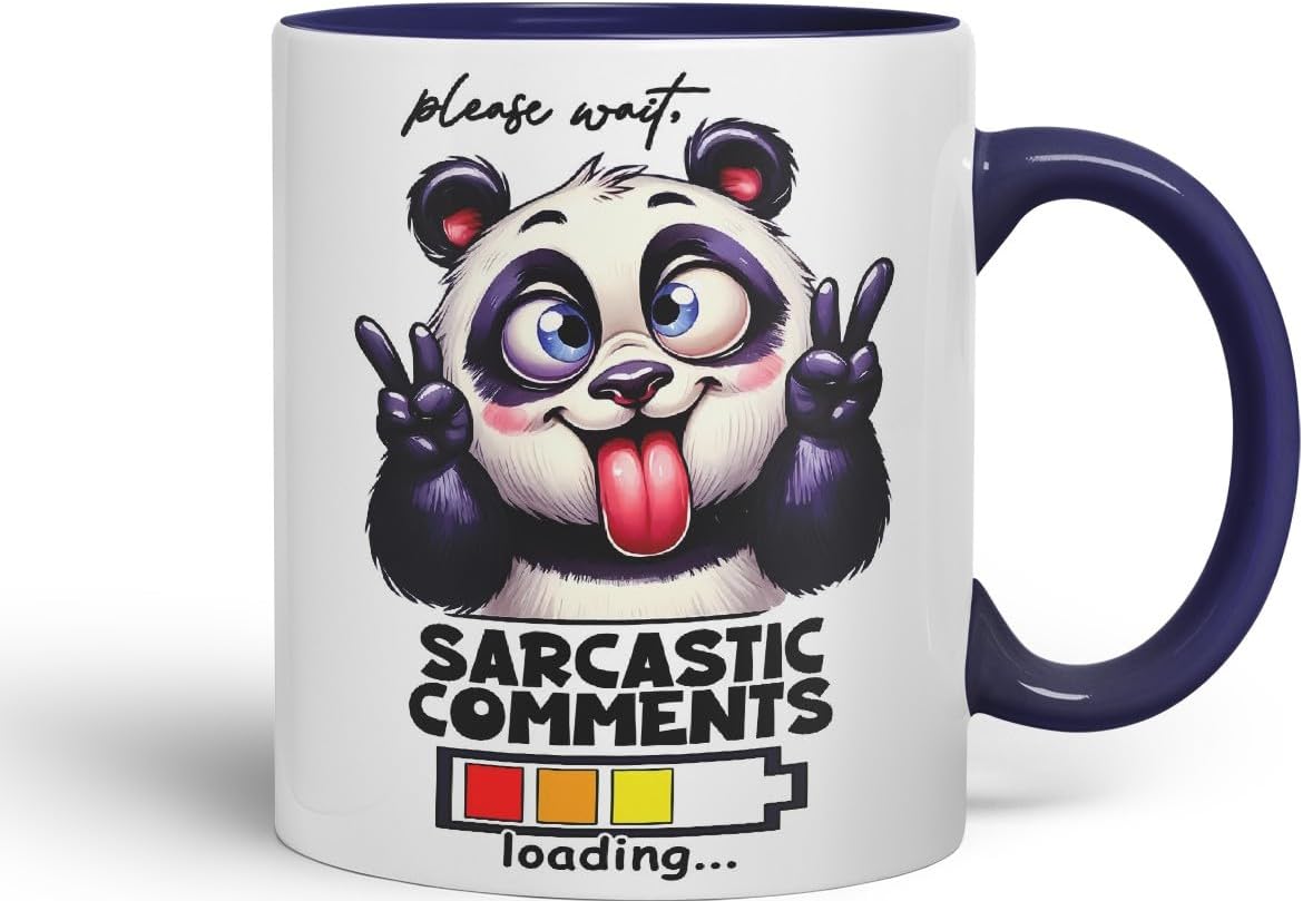 Vixar Please Wait… Sarcastic Comments Loading Coloured Ceramic Mug Cup 11oz Funny Sarcastic Gift (Navy)