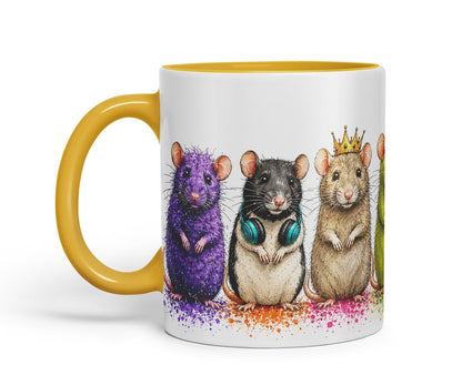 Vixar Rat Mug – Cute Rat Coloured Ceramic Mug Cup Gift, 11oz (Black)