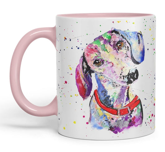 Vixar Dachshund Dog Pet Animals Watercolour Art Coloured Mug Cup Gift Birthday Work Office Tea Coffee