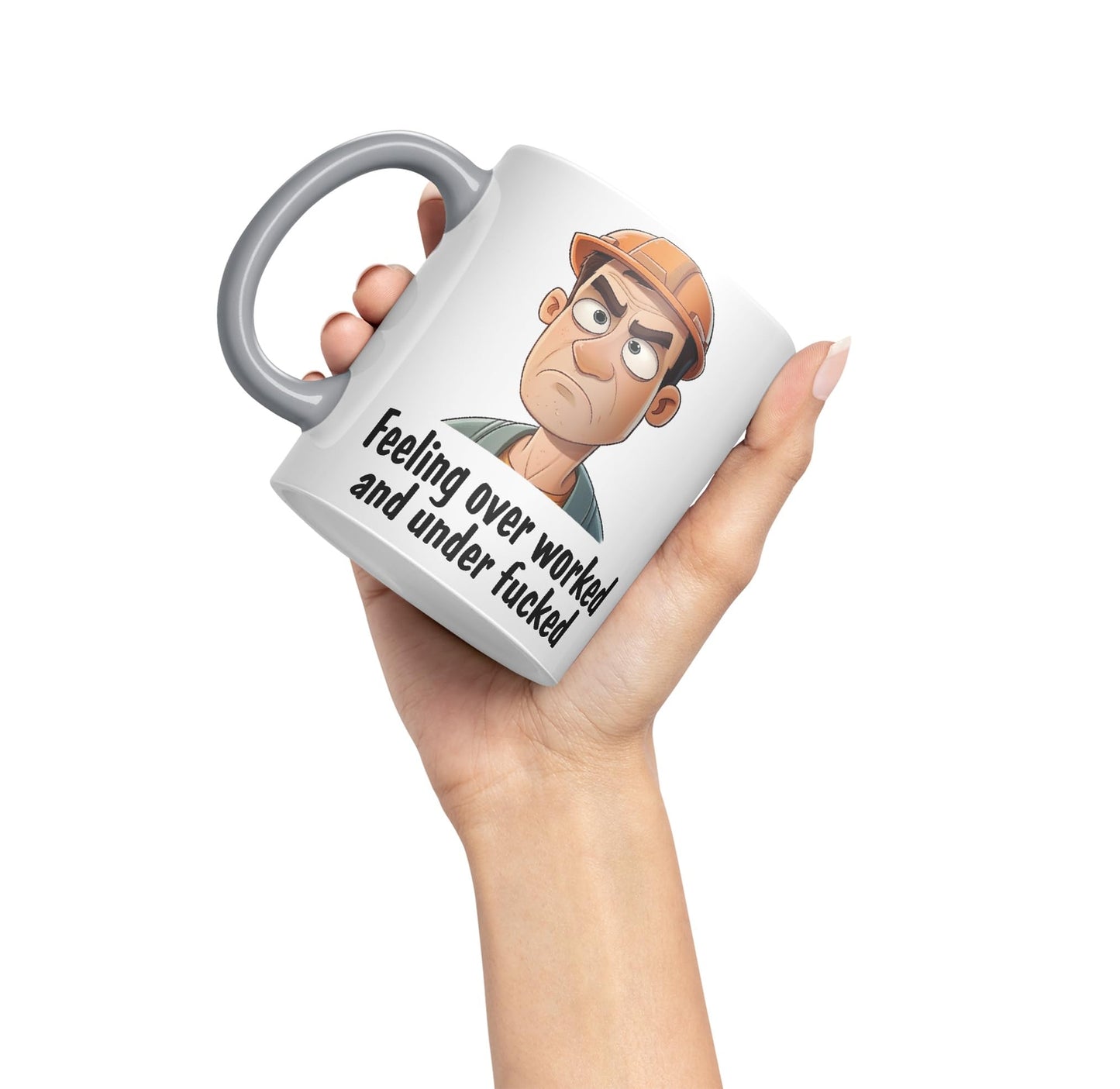 Feeling Over Worked and Under f… Sarcastic Joke Ceramic Coloured Mug Cup for Tea Coffee Hot Brew 330ml 11 Oz