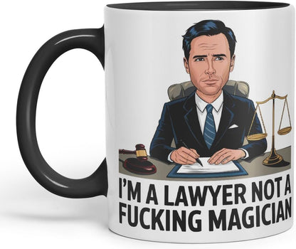 Vixar I’m a Lawyer, Not a F*cking Magician – Coloured Ceramic Mug Cup Gift, 11oz (Black)