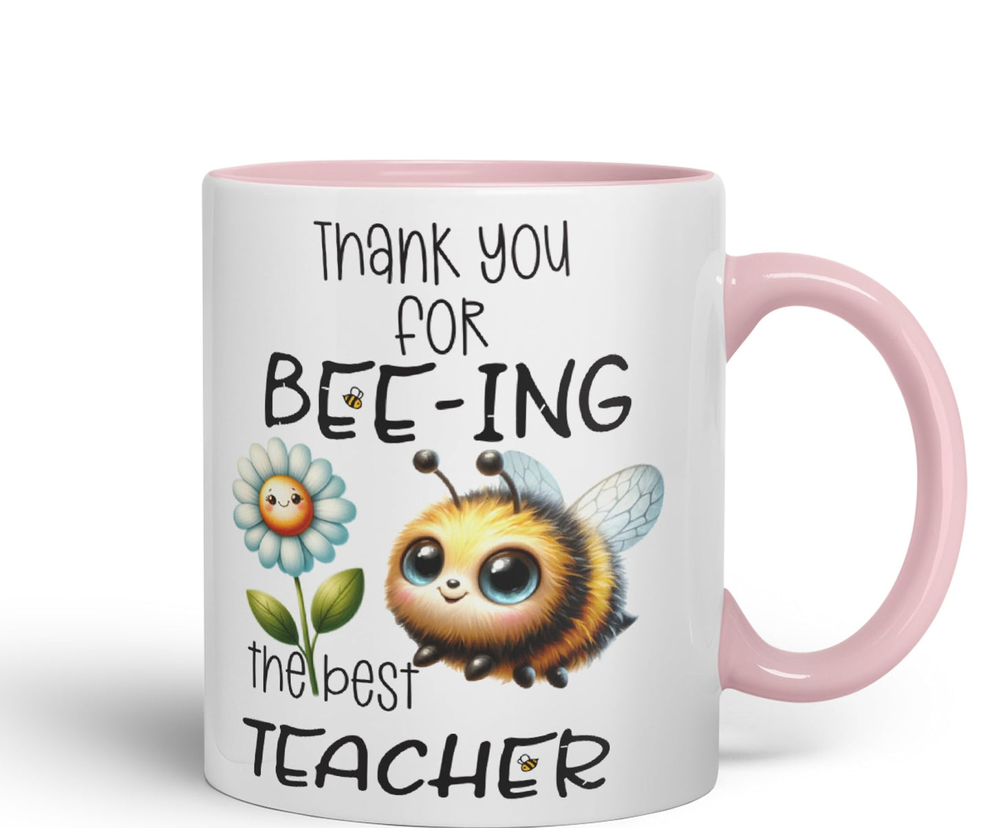 Teacher Thank You for Bee-ing The best teacher Ceramic Coloured Mug Cup for Tea Coffee Hot brew 330ml 11Oz
