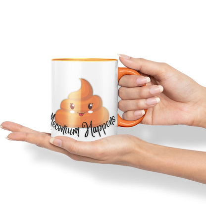 Vixar Anatomy Pun Humor Meconium Happens Coloured Ceramic 330 ml Mug Cup Gift Birthday Work Office Tea Coffee