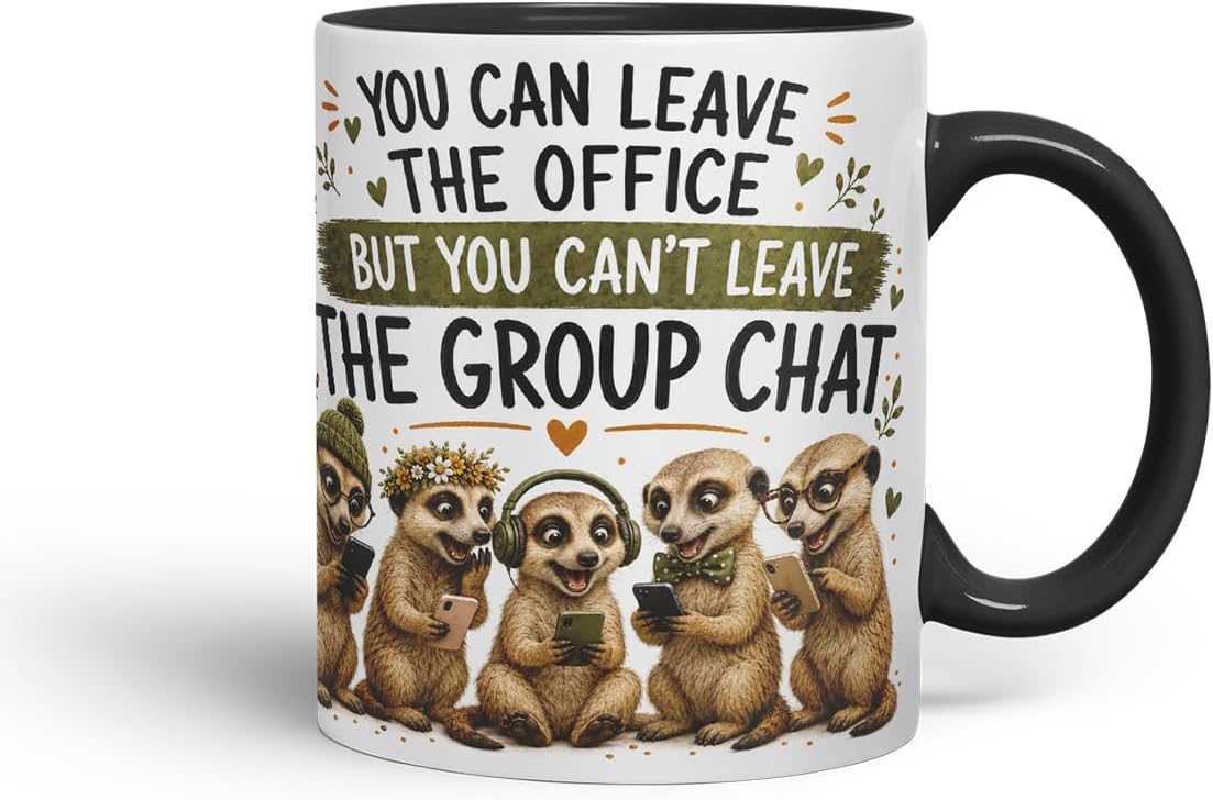 Vixar You Can't Leave the Group Chat Mug – Funny Coworker Leaving Colleague Goodbye Gift, 11oz (Black)