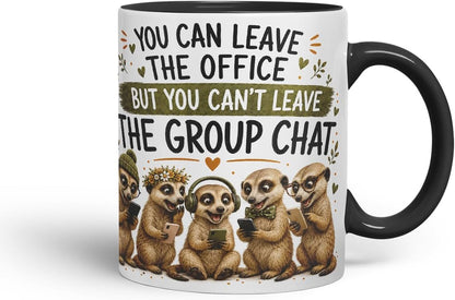 Vixar You Can't Leave the Group Chat Mug – Funny Coworker Leaving Colleague Goodbye Gift, 11oz (Black)