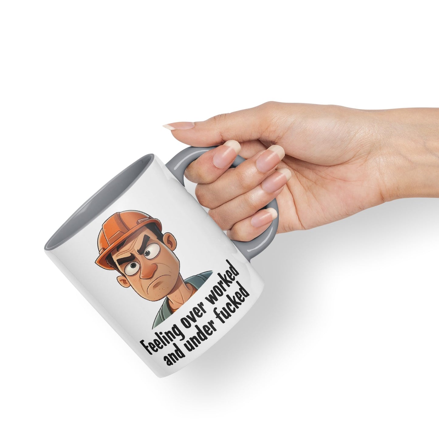 Feeling Over Worked and Under f… Sarcastic Joke Ceramic Coloured Mug Cup for Tea Coffee Hot Brew 330ml 11 Oz
