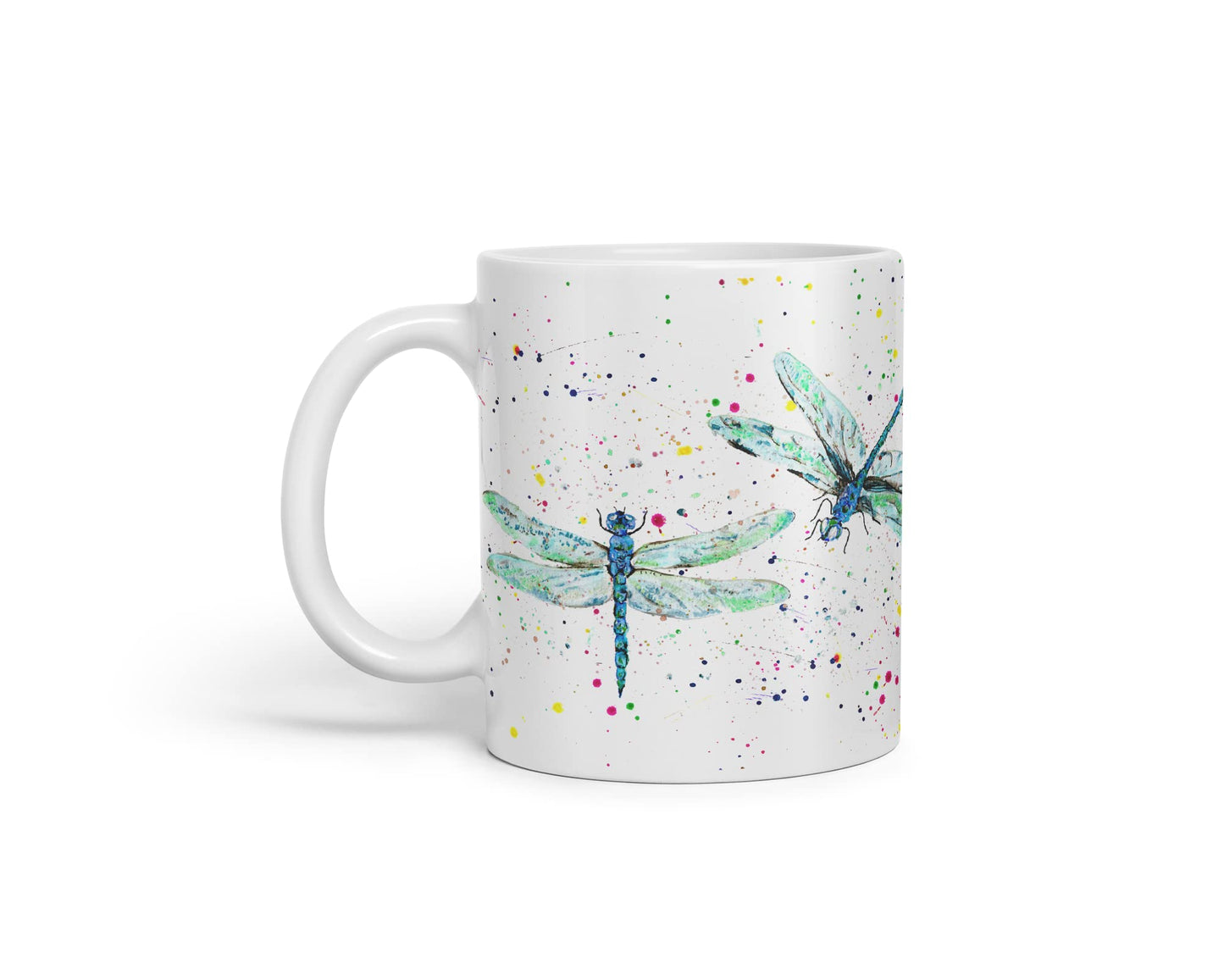 Vixar Dragonflies Dragonfly Insect Animals Watercolour Art Coloured Mug Cup Gift Birthday Work Office Tea Coffee