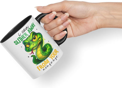 Vixar I Can Slither Away from Your Nonsense Funny Snake Mug – Coloured Ceramic Mug Cup Gift, 11oz (Black)