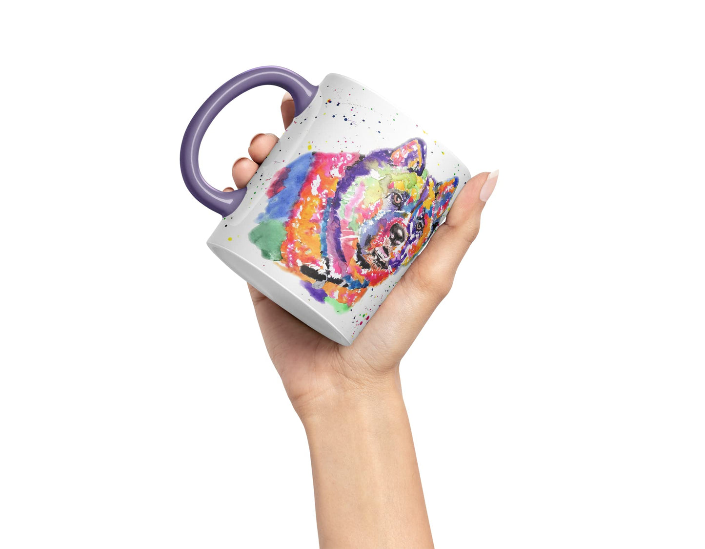 Vixar Akita Japanese Dog Breed Pet Animals Watercolour Art Coloured Mug Cup Gift Birthday Work Office Tea Coffee