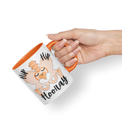 Vixar Anatomy Pun Humor Hip Hip Hooray Coloured Ceramic 330 ml Mug Cup Gift Birthday Work Office Tea Coffee