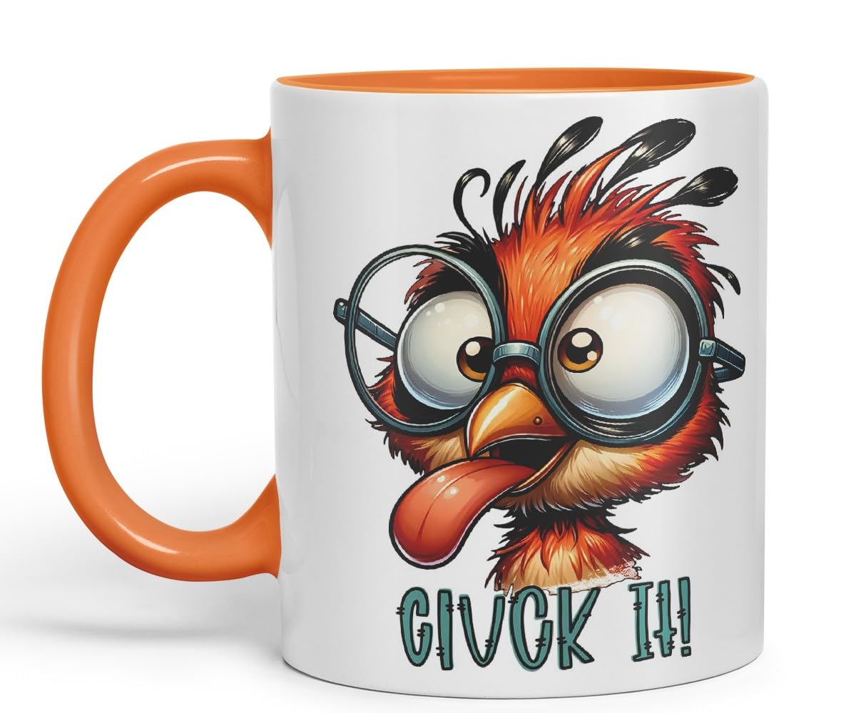 Vixar Cluck It! Coloured Ceramic Mug Cup 11oz Funny Sarcastic Gift (Black)