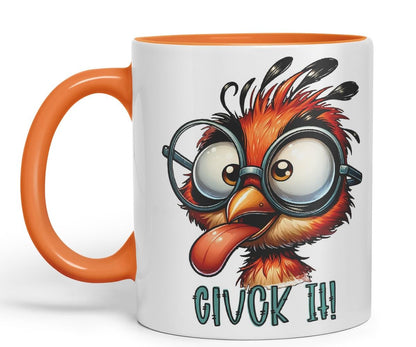 Vixar Cluck It! Coloured Ceramic Mug Cup 11oz Funny Sarcastic Gift (Black)