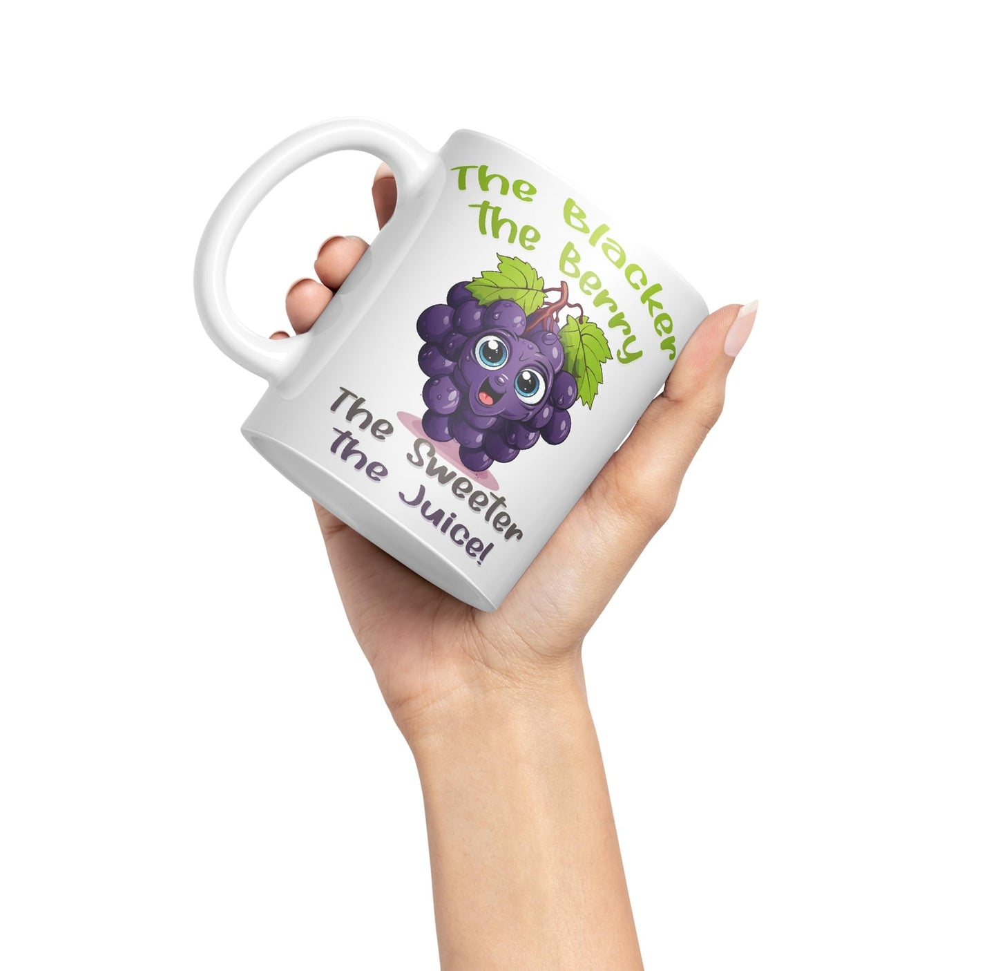 The Blacker The Berry The Sweeter The Juice Joke sarkasm Sarcastic Ceramic Coloured Mug Cup for Tea Coffee Hot Brew 330ml 11Oz Gift