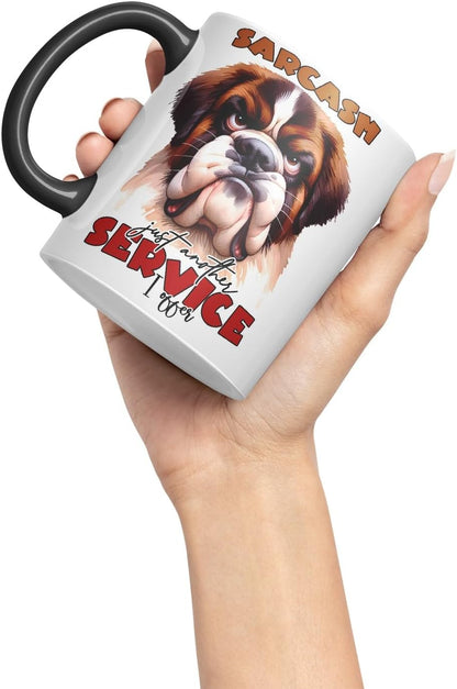 Vixar Sarcasm: Just Another Service I Offer Dog Coloured Ceramic Mug Cup 11oz Funny Sarcastic Gift (Black)