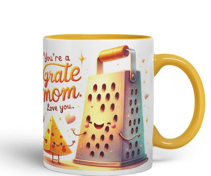 Vixar You’re a Grate Mom Coloured Mug Cup Cute Mother’s Day Gift 11oz (Black)
