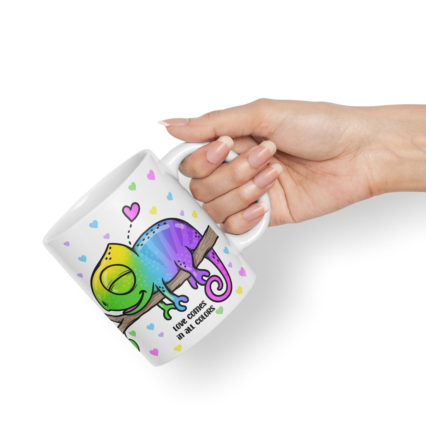 Vixar Love Comes in... Colors Chameleon Coloured Ceramic Mug Cup Gift 330ml 11oz Work Office Tea Coffee Valentines