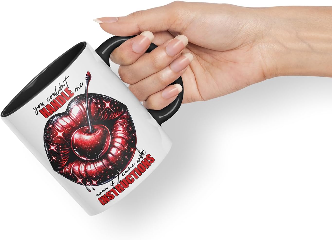 Vixar Could Not Handle Me Sassy Mug – Coloured Ceramic Mug Cup Gift, 11oz (Black)