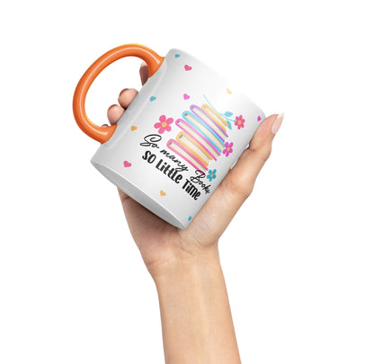 Vixar So Many Books so Little time Book Reader Gift Presents Coloured Ceramic Mug Cup Gift 330ml 11oz Work Office Tea Coffee