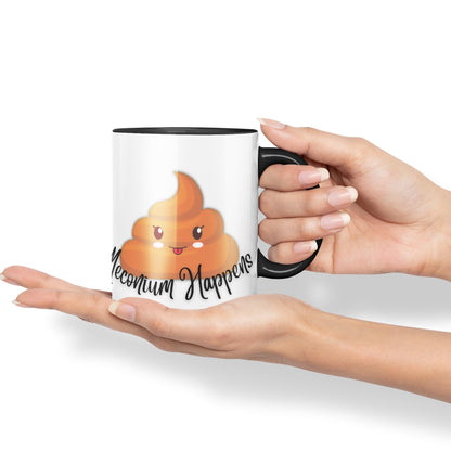 Vixar Anatomy Pun Humor Meconium Happens Coloured Ceramic 330 ml Mug Cup Gift Birthday Work Office Tea Coffee