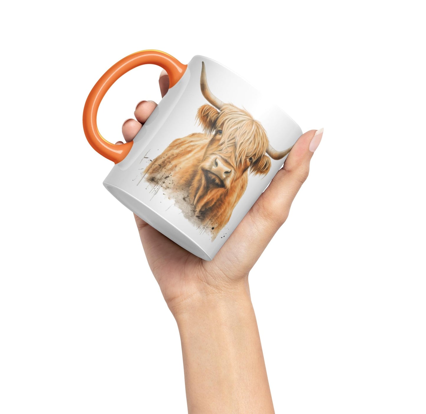 Vixar Highland Cow Scottish Farm Animals Watercolour Art Coloured 330 ml Mug Cup Gift Birthday Work Office Tea Coffee (hc5)