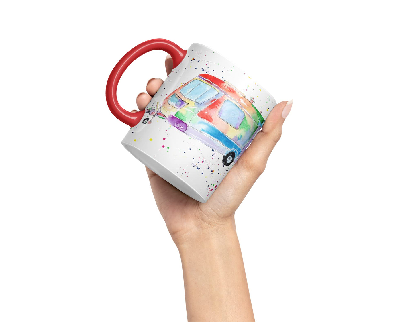 Vixar Tourer Caravan Holiday Home Watercolour Art Coloured Mug Cup Gift Birthday Work Office Tea Coffee