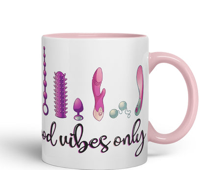 Good Vibes Only Woman Toys Ceramic Coloured Mug Cup Gift Tea Coffee Christmas Office Home Sarcastic Joke
