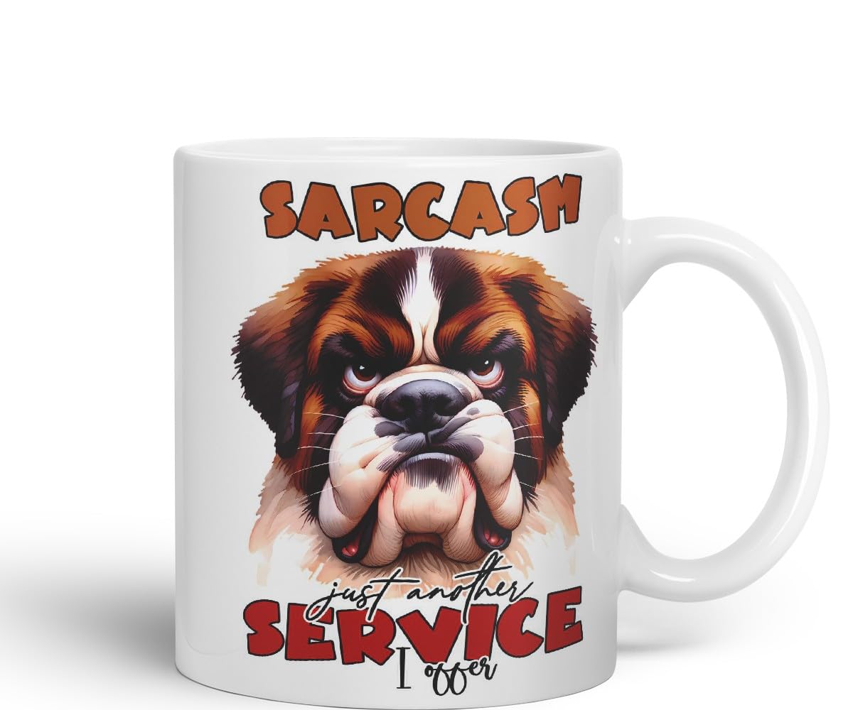 Vixar Sarcasm: Just Another Service I Offer Dog Coloured Ceramic Mug Cup 11oz Funny Sarcastic Gift (Black)