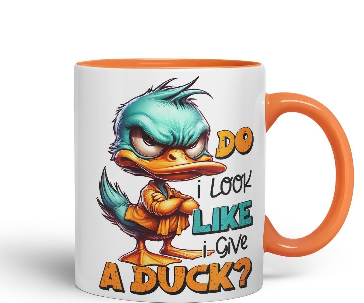Vixar Do I Look Like I Give a Duck? Coloured Ceramic Mug Cup 11oz Funny Sarcastic Gift (Black)