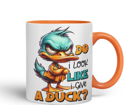Vixar Do I Look Like I Give a Duck? Coloured Ceramic Mug Cup 11oz Funny Sarcastic Gift (Black)