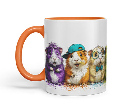 Vixar Guinea Pig Mug – Cute Guinea Pig Animal Coloured Ceramic Mug Cup Gift, 11oz (Black)
