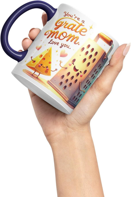 Vixar You’re a Grate Mom Coloured Mug Cup Cute Mother’s Day Gift 11oz (Black)