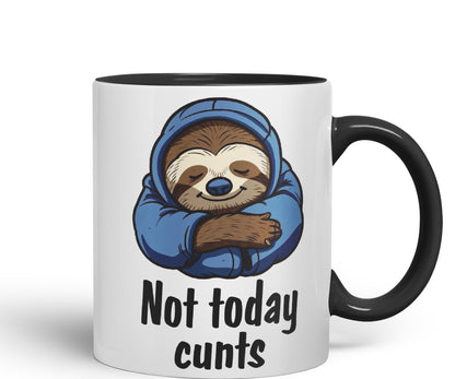 Not Today c.. Sloth Sarcastic Joke Gift Ceramic Coloured Mug Cup for Tea Coffee Hot Brew 330ml 11Oz