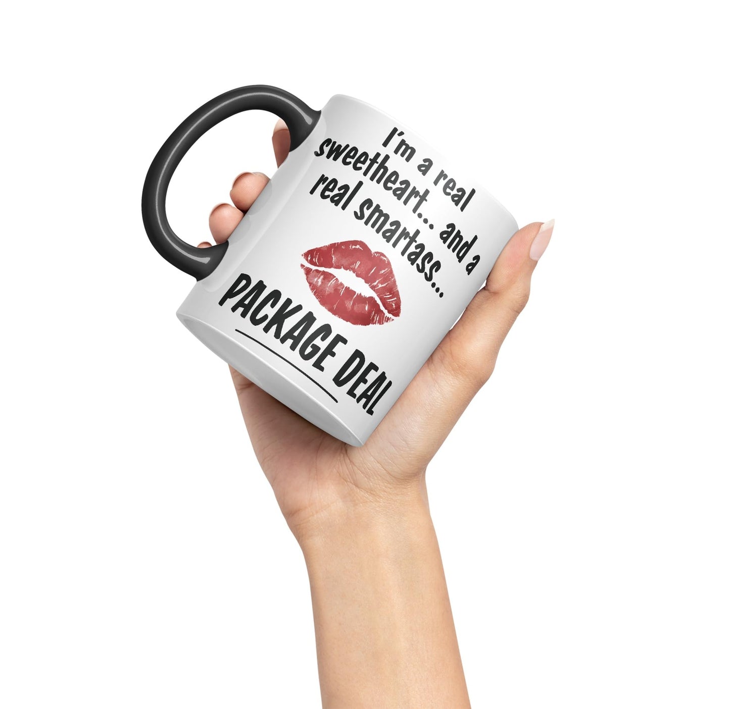 I'm a Real Seetheart … and a Real Smartass.. Package Deal Joke Sarcastic bee Ceramic Coloured Mug Cup for Tea Coffee Hot Brew 330ml 11Oz