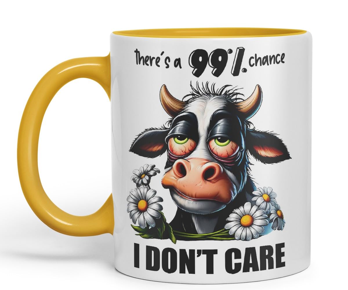 Vixar There’s a 99% Chance I Don’t Care Coloured Ceramic Mug Cup 11oz Funny Sarcastic Gift (Black)