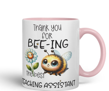 Teaching Assistant Thank You for Bee-ing The best teacher Ceramic Coloured Mug Cup for Tea Coffee Hot brew 330ml 11Oz