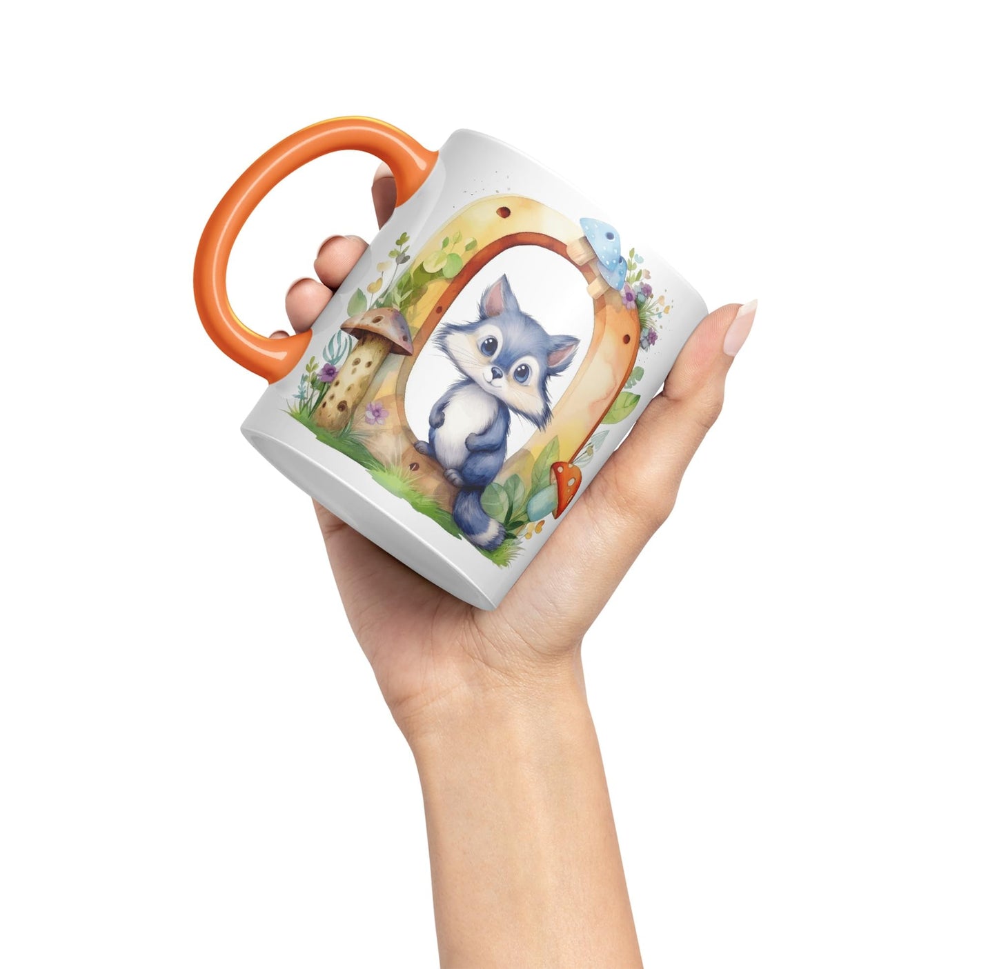 Letter O mug, Animals Alphabet Letter O Monogram animal for kids Ceramic Coloured Mug Cup for Tea Coffee Hot brew 330ml 11Oz Gift