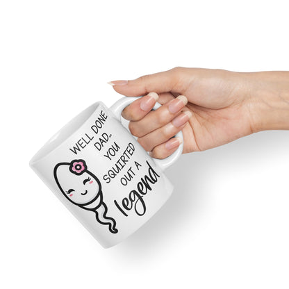 Vixar Dads Little Girl Fathers Day Well Done Dad Ceramic Coloured Mug Cup Gift Tea Coffee Christmas Office Home Joke Sarcastic