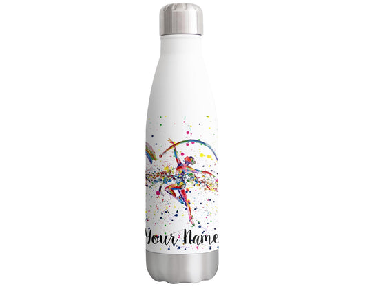 Vixar Dancer Personalised Custom Bottle with your Text/name Watercolour dance Ballet Bottle double Wall insulated Stainless steel sport Drinks 500ml