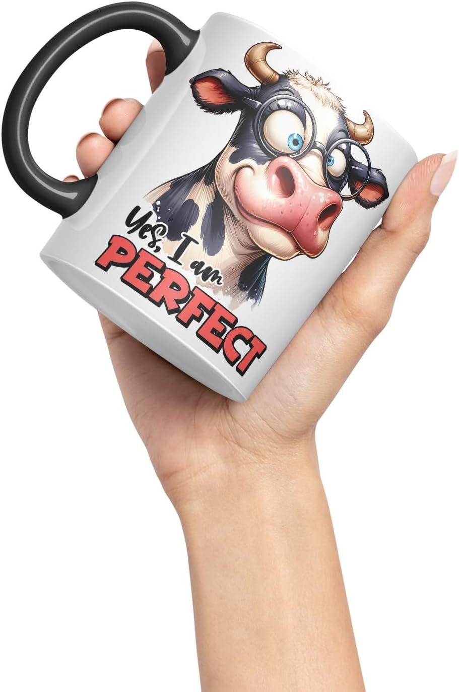 Yes, I Am Perfect Coloured Ceramic Mug Cup 11oz Funny Sarcastic Gift (Black)