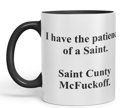 Vixar I Have The Patience of a Saint Coloured Ceramic Mug Cup Gift 330ml 11oz Work Office Tea Coffee
