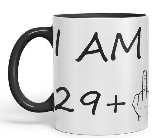 Vixar I am 29 + 1 Man Hand Ceramic 330 ml, 11oz Coloured Mug Cup Gift Coffee Tea Happy Birthday Turning 30 Years Old as a Joke Celebration 30th Birthday Gift idea