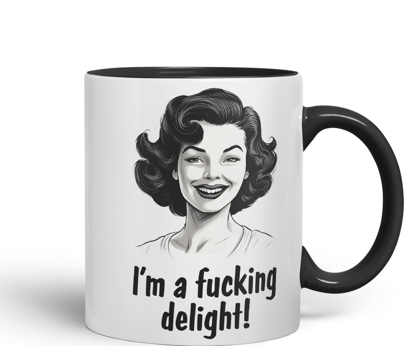 I'm a f.. Delight! Sarcastic Joke Ceramic Coloured Mug Cup for Tea Coffee Hot Brew 330ml 11Oz