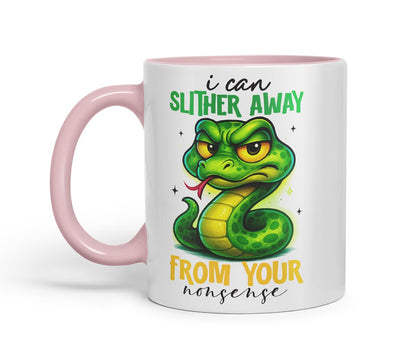 Vixar I Can Slither Away from Your Nonsense Funny Snake Mug – Coloured Ceramic Mug Cup Gift, 11oz (Black)