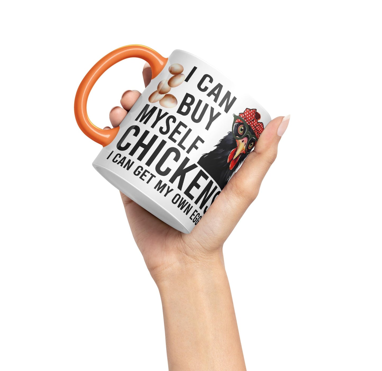 Vixar I can Buy Myself Chickens Sarcastic Joke Ceramic Coloured Mug Cup for Tea Coffee Hot Brew 330ml 11oz