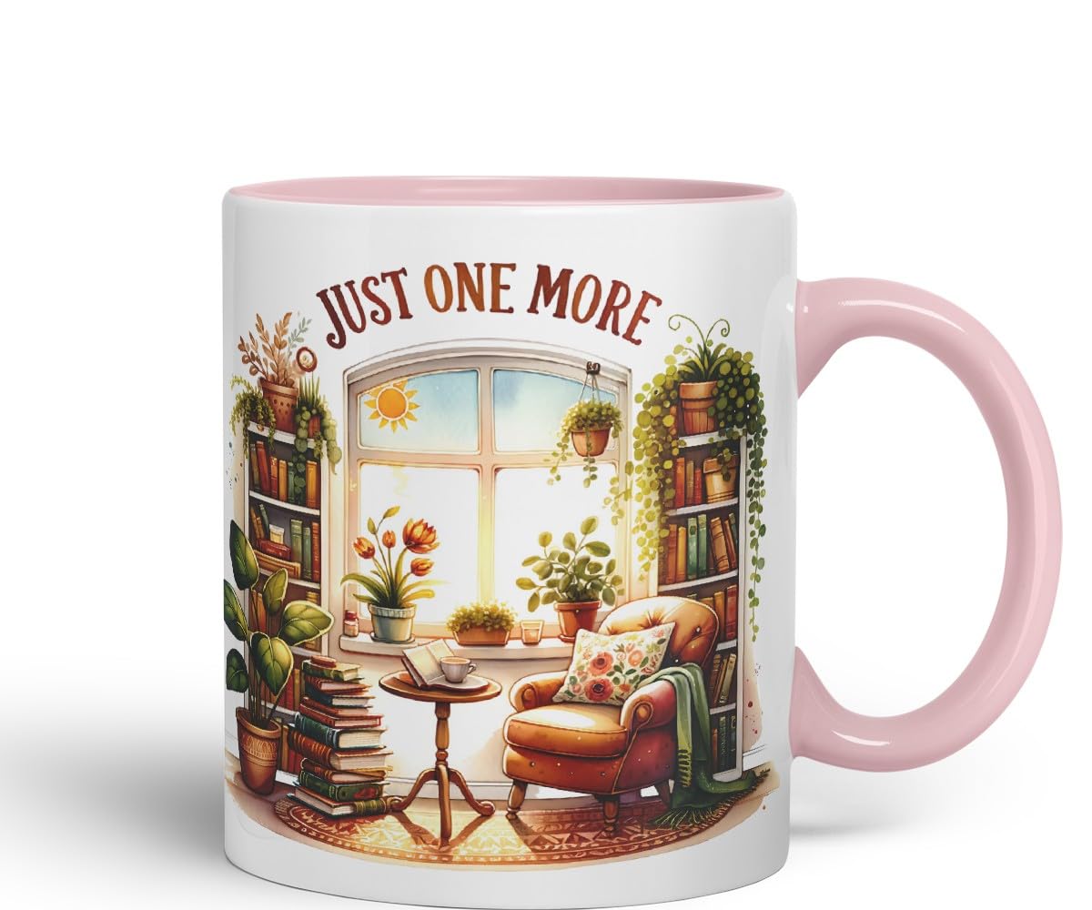 Vixar Just One More Coloured Mug Cup Cozy Reading Room Gift 11oz (Black)