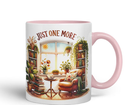 Vixar Just One More Coloured Mug Cup Cozy Reading Room Gift 11oz (Black)