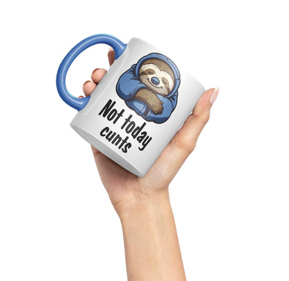 Not Today c.. Sloth Sarcastic Joke Gift Ceramic Coloured Mug Cup for Tea Coffee Hot Brew 330ml 11Oz
