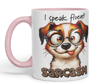 Vixar I Speak Fluent Sarcasm Coloured Ceramic Mug Cup 11oz Funny Sarcastic Gift (Black)