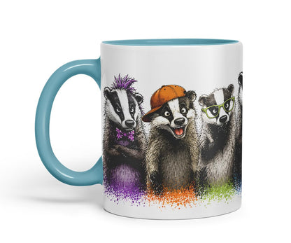 Vixar Funny Badger Mug – Cute Badger Animal Coloured Ceramic Mug Cup Gift, 11oz (Black)