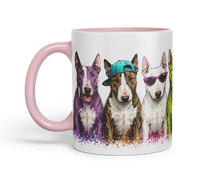 Vixar English Bull Terrier Dog Mug – Cute Bull Terrier Coloured Ceramic Mug Cup Gift, 11oz (Black)